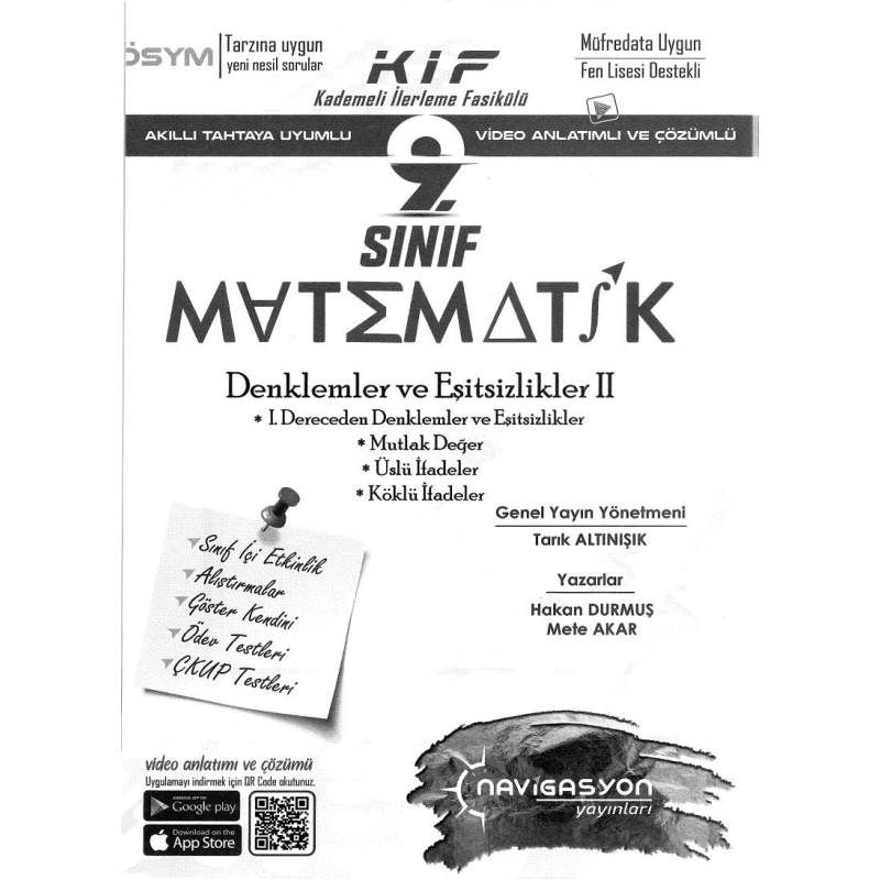 KADEMELİ İLERLEME FASİKÜLÜ MATEMATİK DENKLERMLER VE EŞİTSİZLİKLER 2