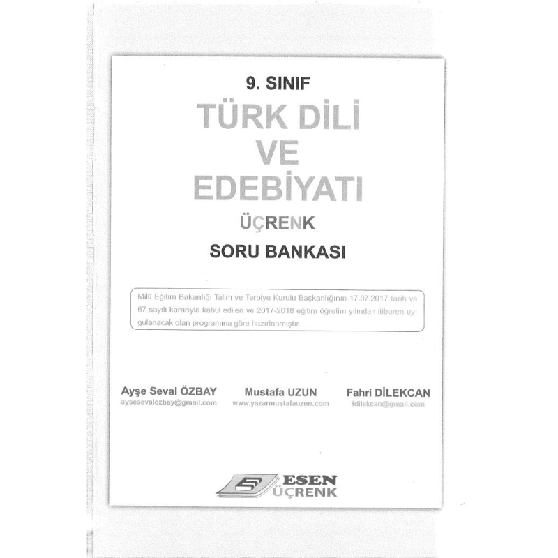 TÜRK DİLİ VE EDEBİYATI ÜÇRENK SORU BANKASI