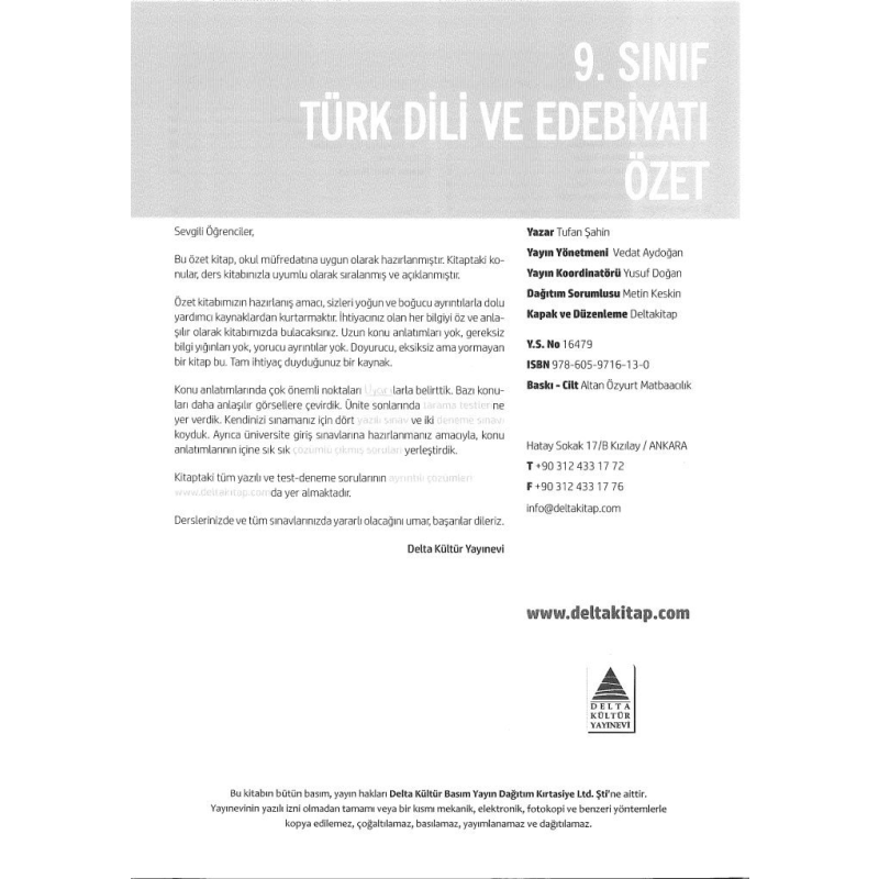 TÜRK DİLİ VE EDEBİYATI ÖZET