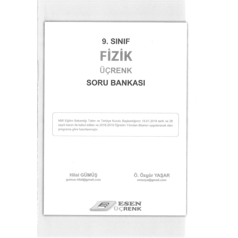 FİZİK ÜÇRENK SORU BANKASI