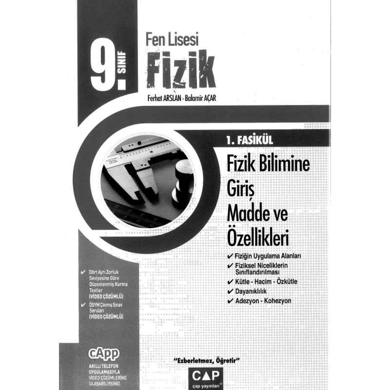 FEN LİSESİ FİZİK 1. FASİKÜL FİZİK BİLİMİNE GİRİŞ MADDE VE ÖZELLİKLERİ