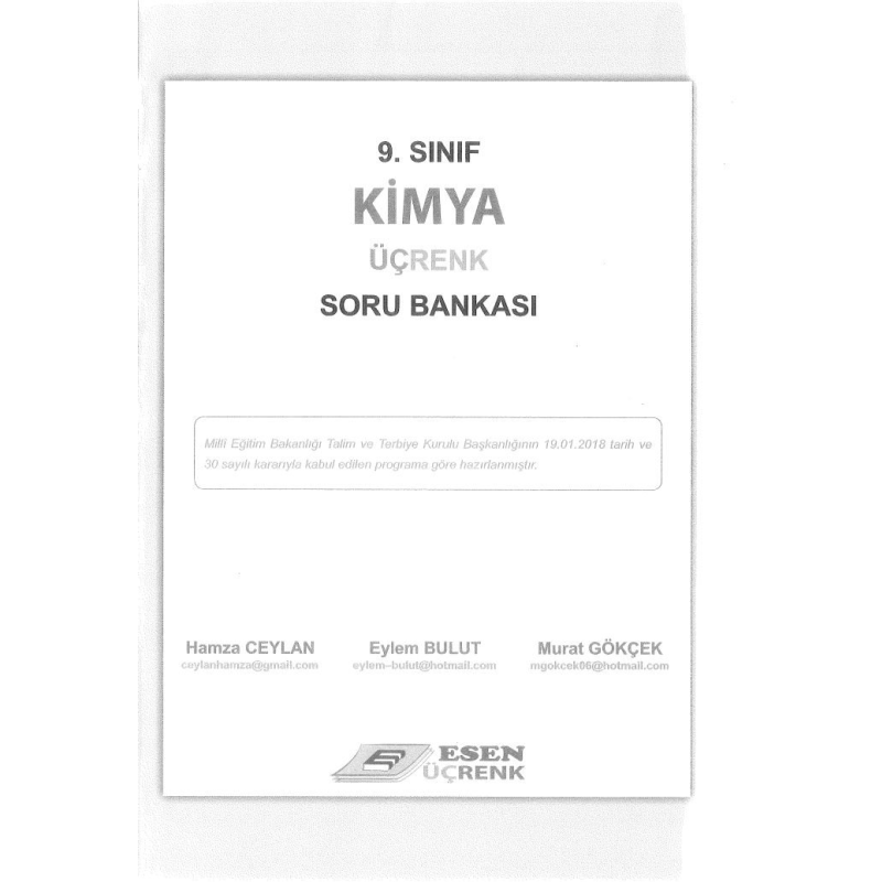 KİMYA ÜÇRENK SORU BANKASI