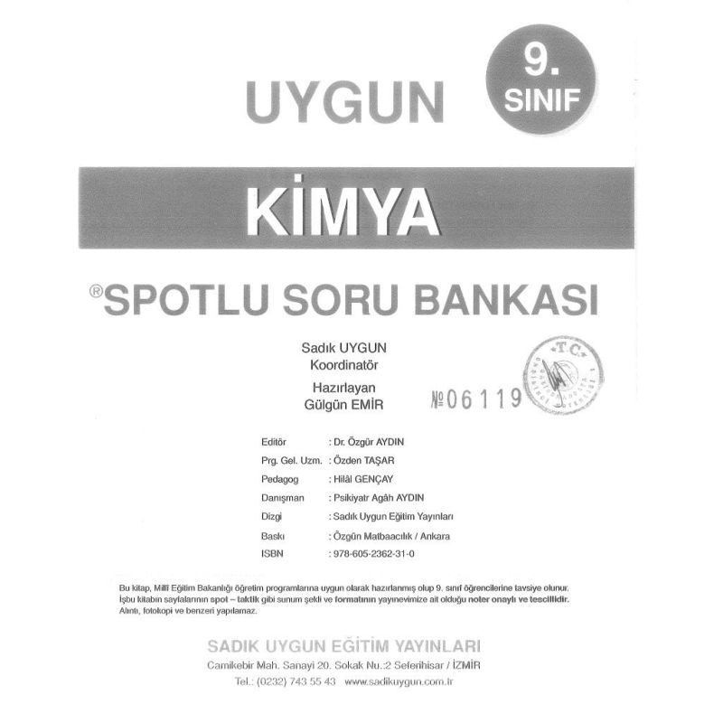 KİMYA SPOTLU SORU BANKASI