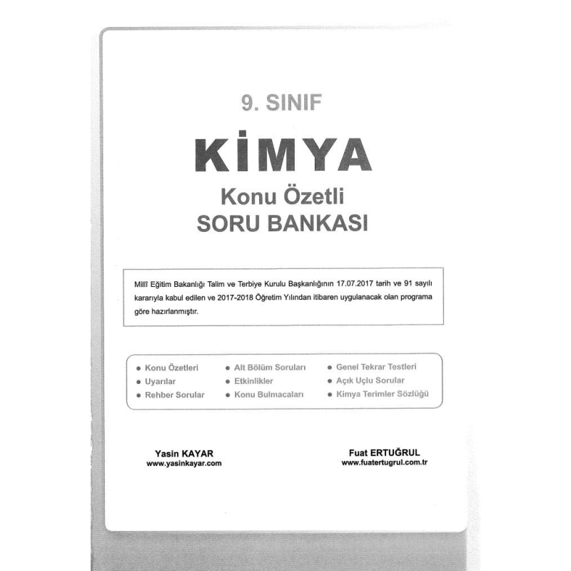 KİMYA KONU ÖZETLİ SORU BANKASI