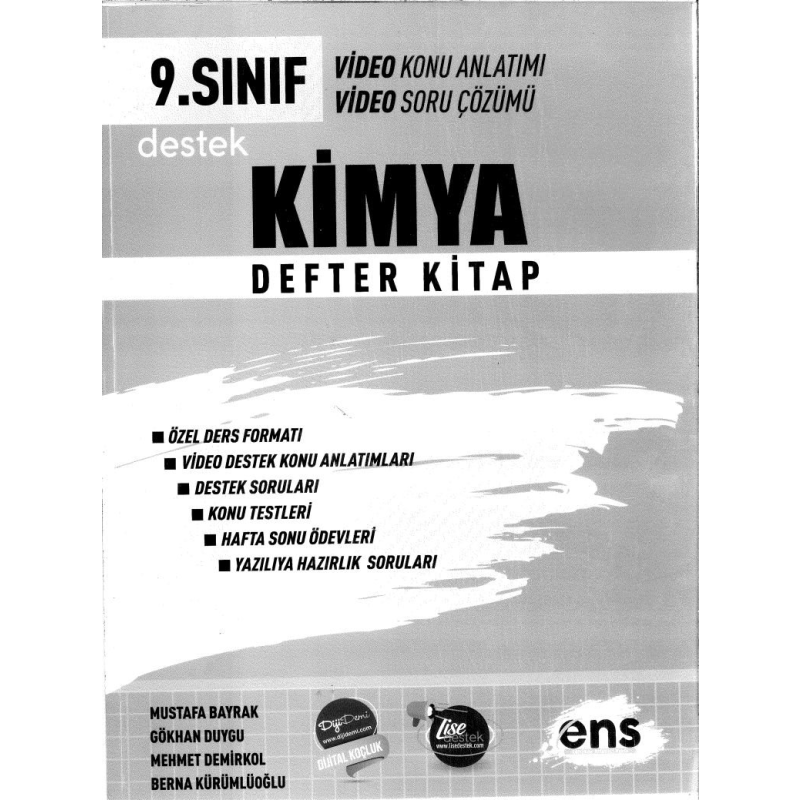 KİMYA DEFTER KİTAP KONU ANLATIMI SORU ÇÖZÜMÜ