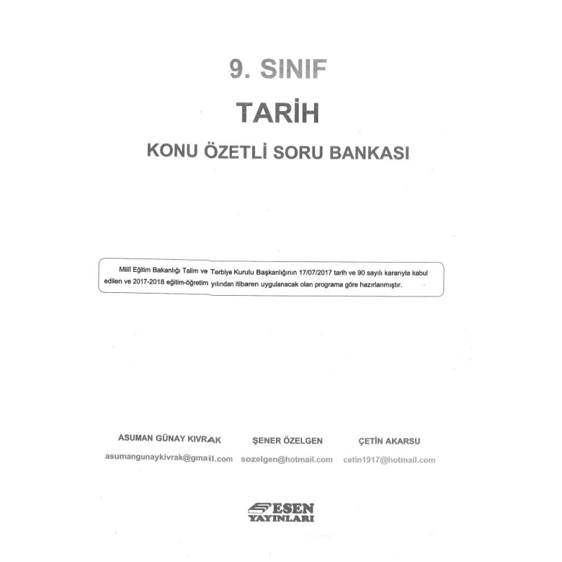 TARİH KONU ÖZETLİ SORU BANKASI
