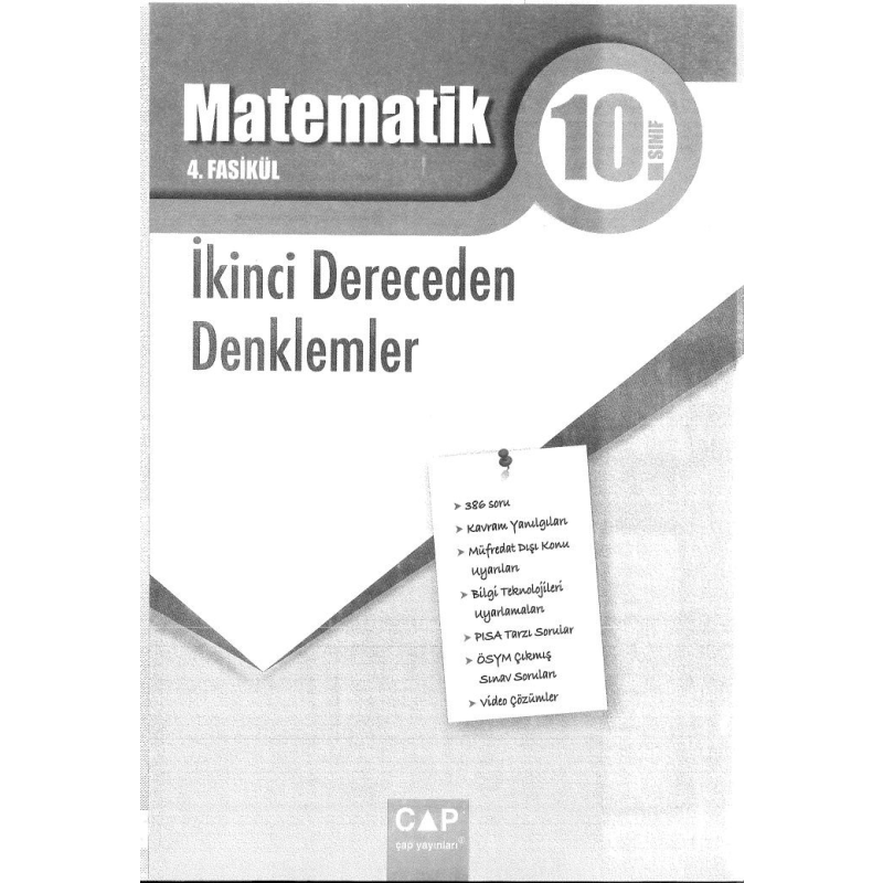 MATEMATİK 4. FASİKÜL İKİNCİ DERECEDEN DENKLEMLER