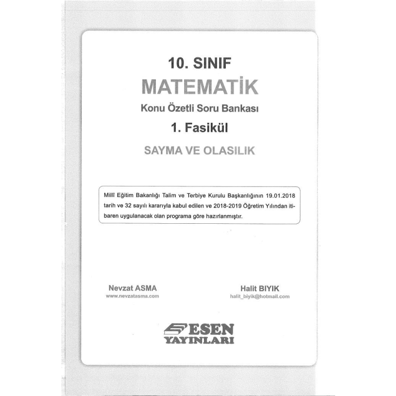 MATEMATİK KONU ÖZETLİ SORU BANKASI 1. FASİKÜL SAYMA VE OLASILIK