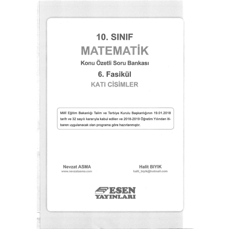 MATEMATİK KONU ÖZETLİ SORU BANKASI 6. FASİKÜL KATI CİSİMLER