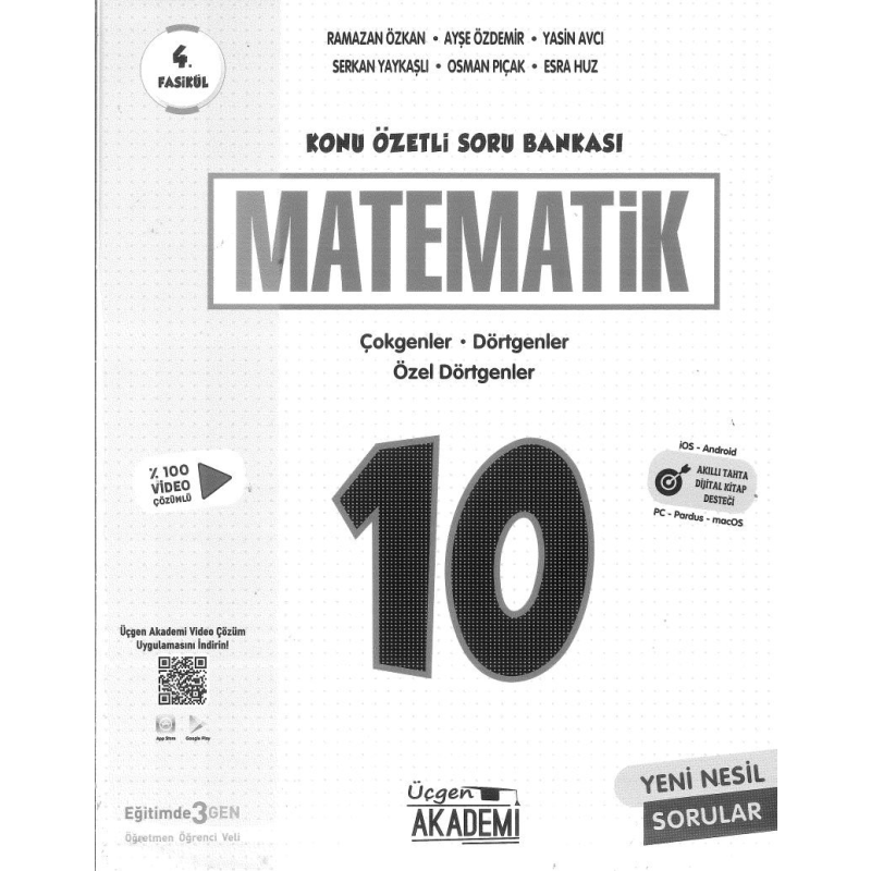 KONU ÖZETLİ SORU BANKASI MATEMATİK ÇOKGENLER DÖRTGENLER ÖZEL DÖRTGENLER