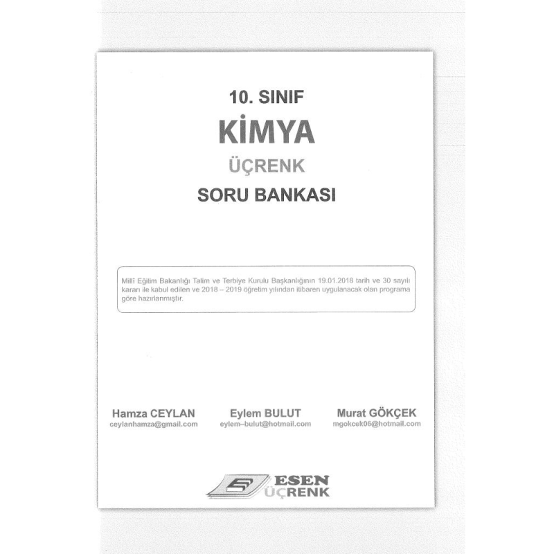 KİMYA ÜÇRENK SORU BANKASI