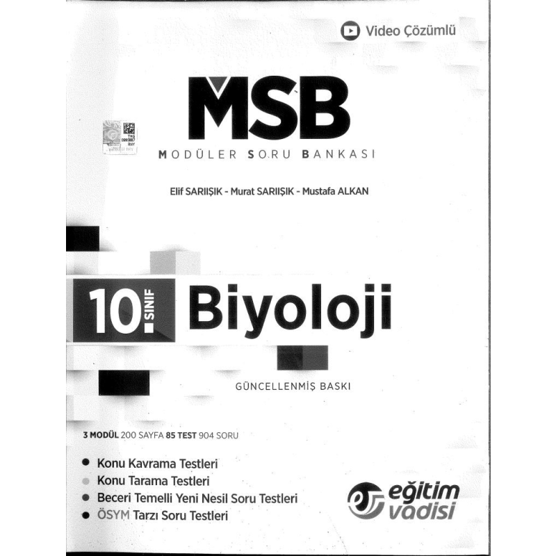 MODÜLER SORU BANKASI BİYOLOJİ GÜNCELLENMİŞ BASKI