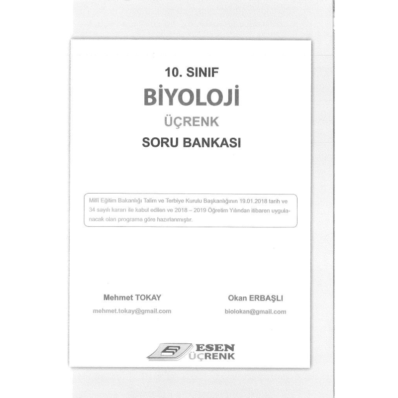 BİYOLOJİ ÜÇRENK SORU BANKASI