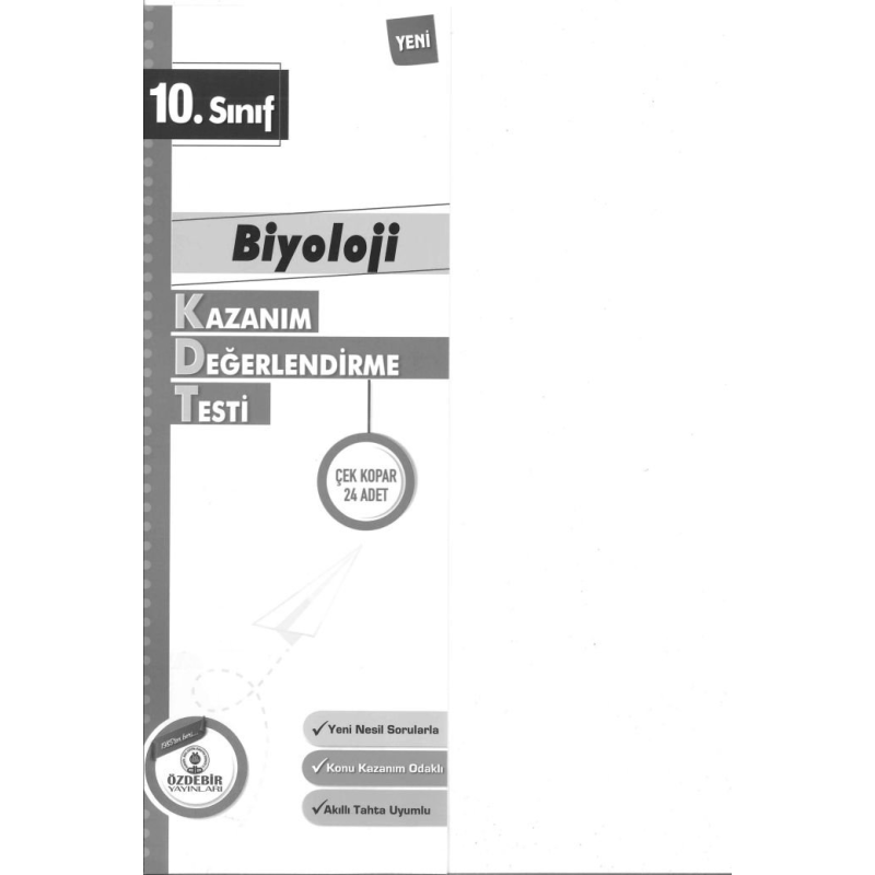 BİYOLOJİ KAZANIM DEĞERLENDİRME TESTİ ÇEK KOPAR 24 ADET