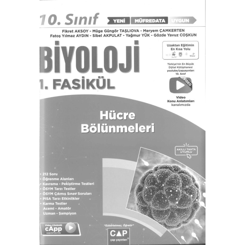 BİYOLOJİ 1. FASİKÜL HÜCRE BÖLÜNMELERİ