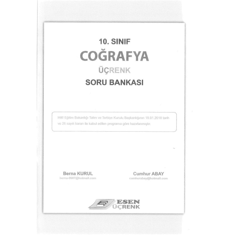 COĞRAFYA ÜÇRENK SORU BANKASI