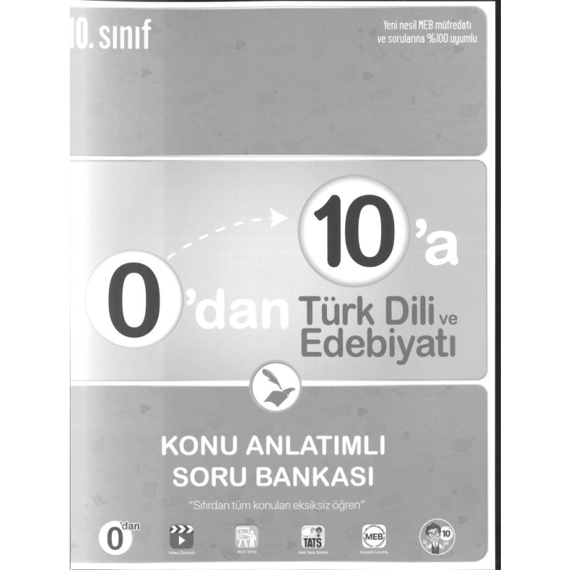 0'DAN 10'A TÜRK DİLİ VE EDEBİYATI KONU ANLATIMLI SORU BANKASI