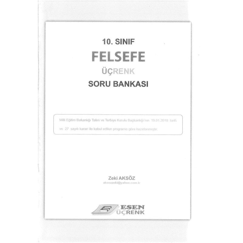 FELSEFE ÜÇRENK SORU BANKASI