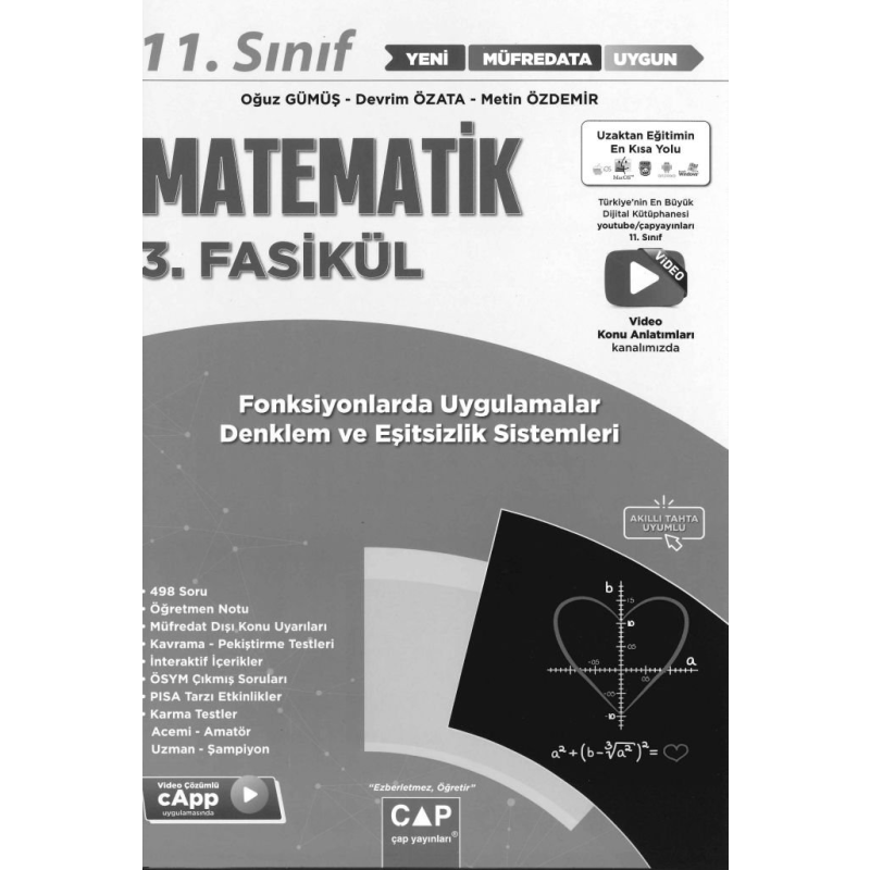MATEMATİK 3. FASİKÜL FONKSİYONLARDA UYGULAMALAR DENKLEM VE EŞİTSİZLİK SİSTEMLERİ
