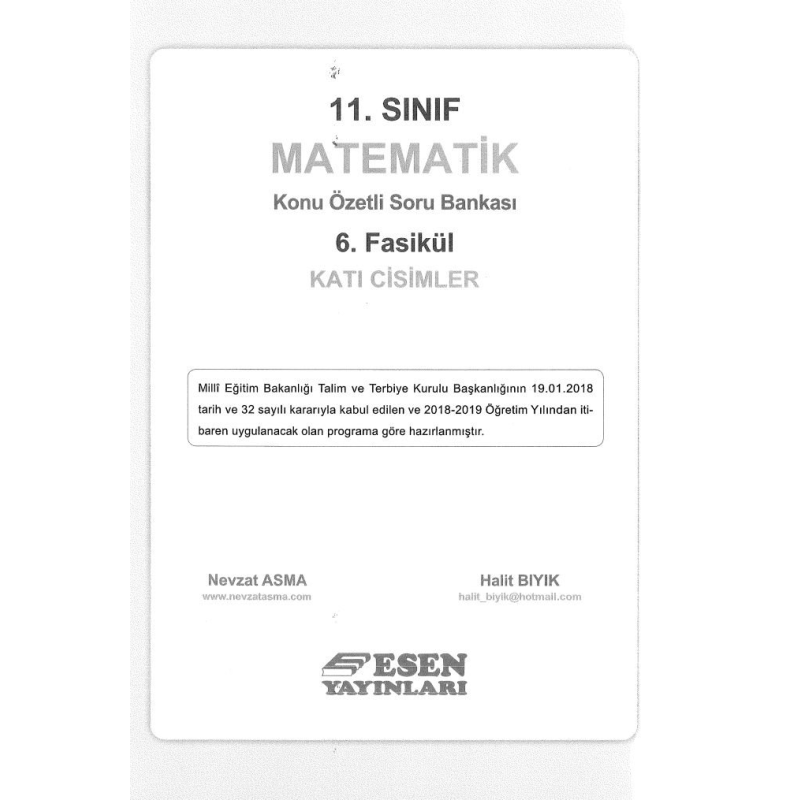 MATEMATİK KONU ÖZETLİ SORU BANKASI 6. FASİKÜL KATI CİSİMLER