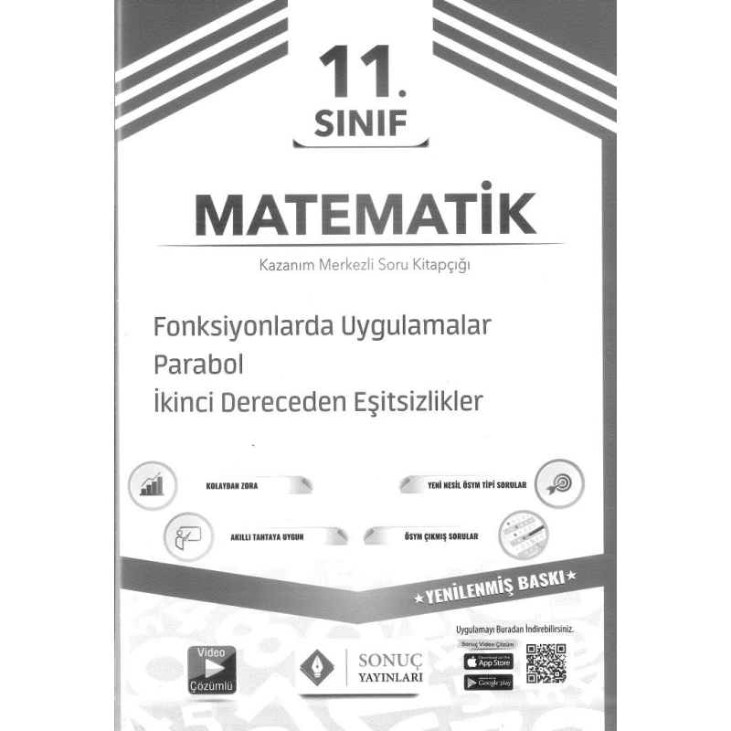 MATEMATİK SORU KİTAPÇIĞI FONKSİYONLARDA UYGULAMALAR PARABOL 2. DERECEDEN EŞİTSİZLİKLER