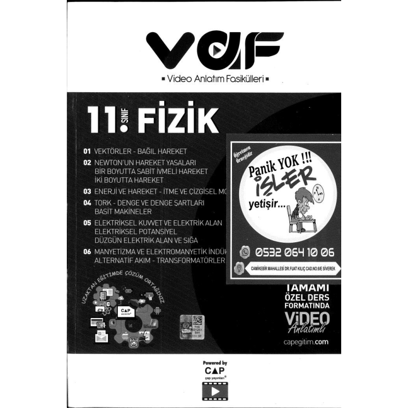 FİZİK TAMAMI ÖZEL DERS FORMATINDA VİDEO ANLATIMLI