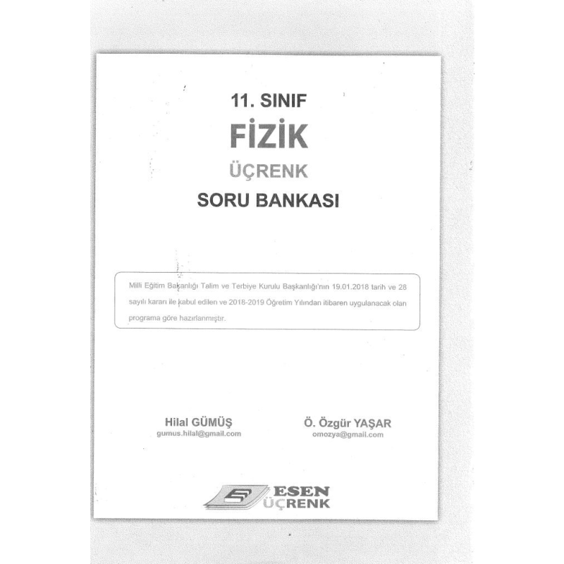 FİZİK ÜÇRENK SORU BANKASI