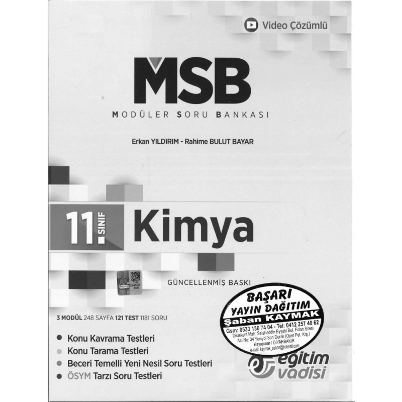 MODÜLER SORU BANKASI KİMYA KONU KAVRAMA TESTLERİ