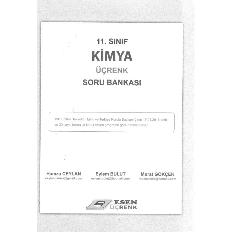 KİMYA ÜÇRENK SORU BANKASI