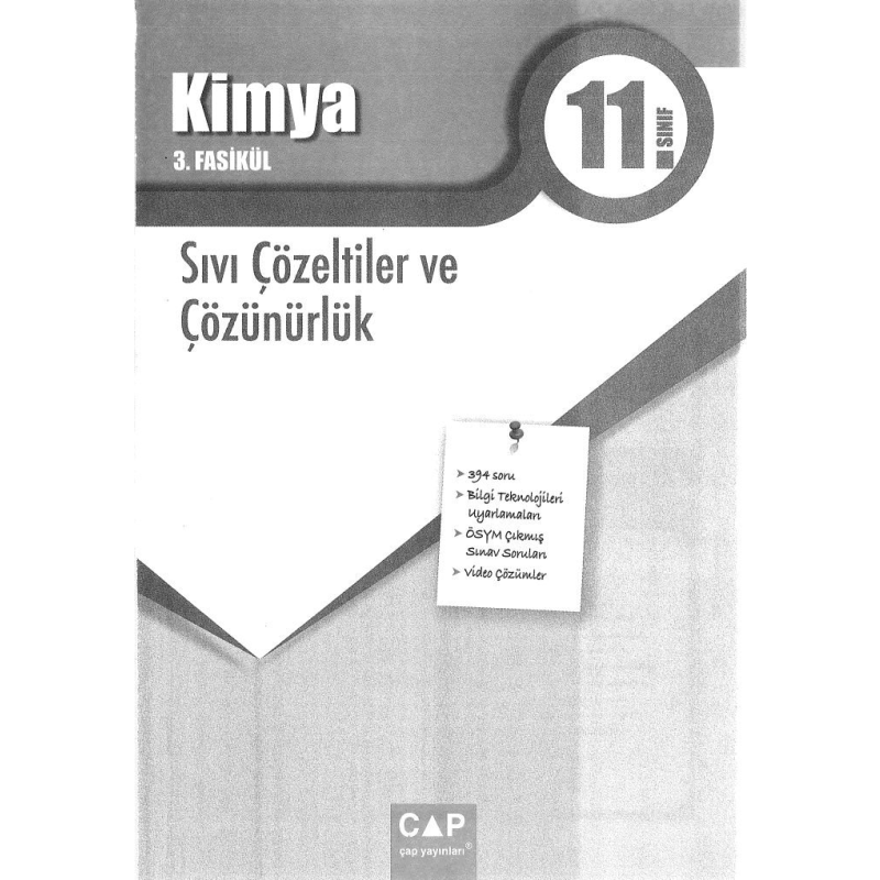 KİMYA 3. FASİKÜL SIVI ÇÖZELTİLER VE ÇÖZÜNÜRLÜK