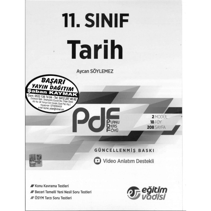 TARİH PLANLI DERS FÖYÜ GÜNCELLENMİŞ BASKI