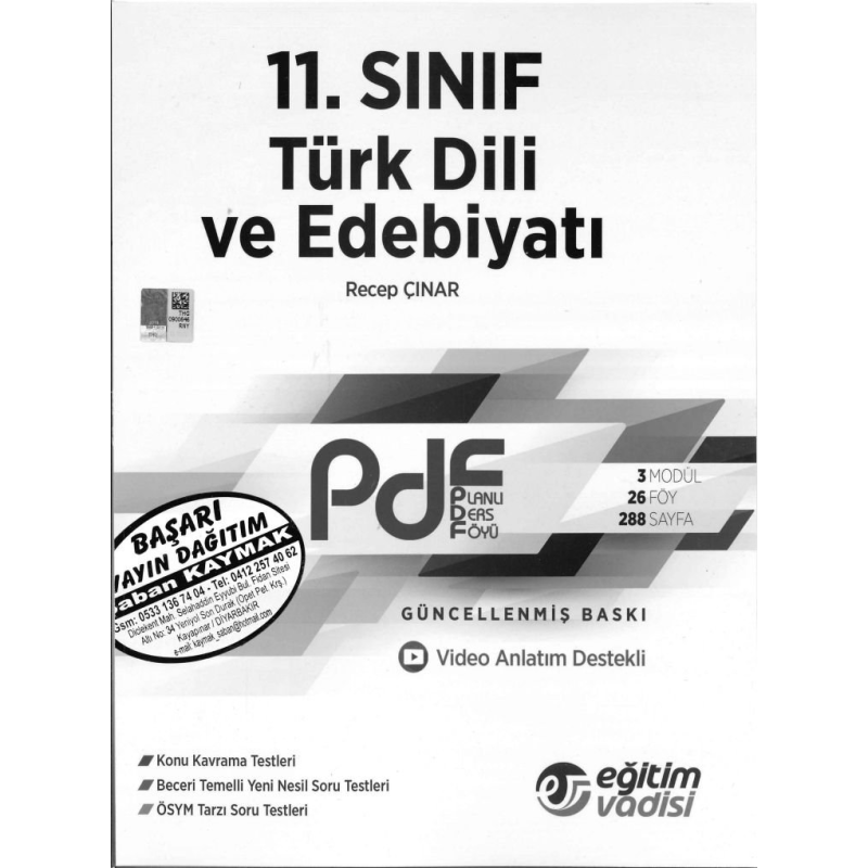 TÜRK DİLİ VE EDEBİYATI PLANLI DERS FÖYÜ