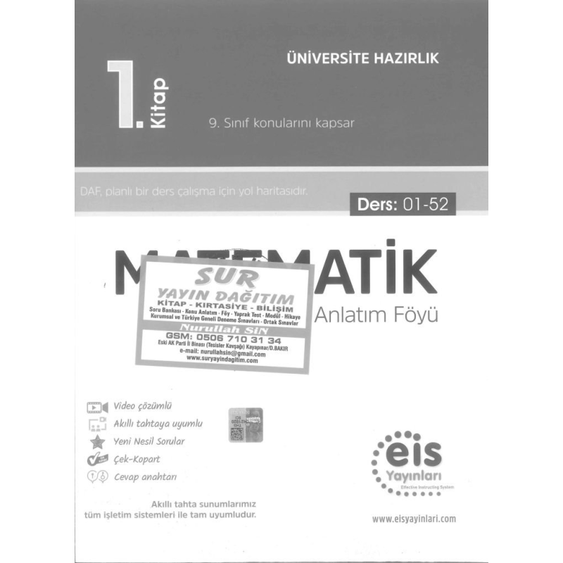 MATEMATİK DERS ANLATIM FÖYÜ 1. KİTAP