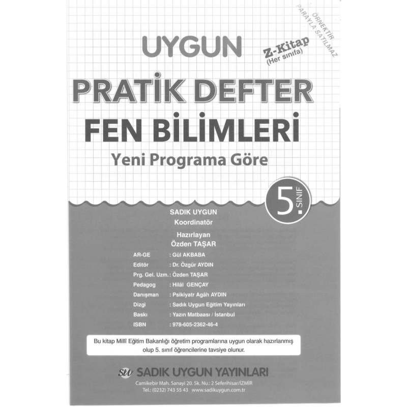 UYGUN PRATİK DEFTER FEN BİLİMLERİ