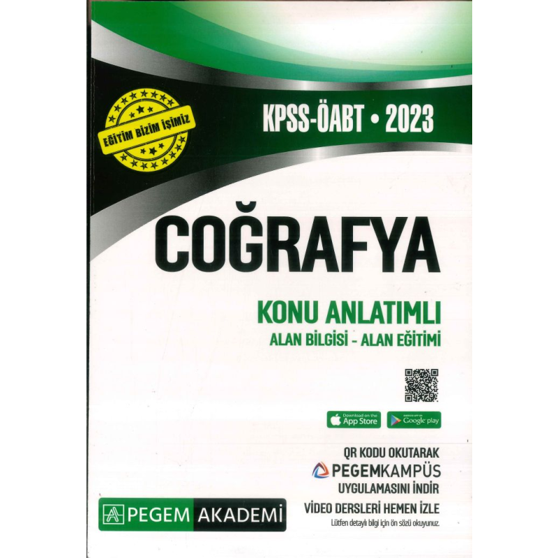 COĞRAFYA KONU ANLATIMLI ALAN BİLGİSİ-ALAN EĞİTİMİ