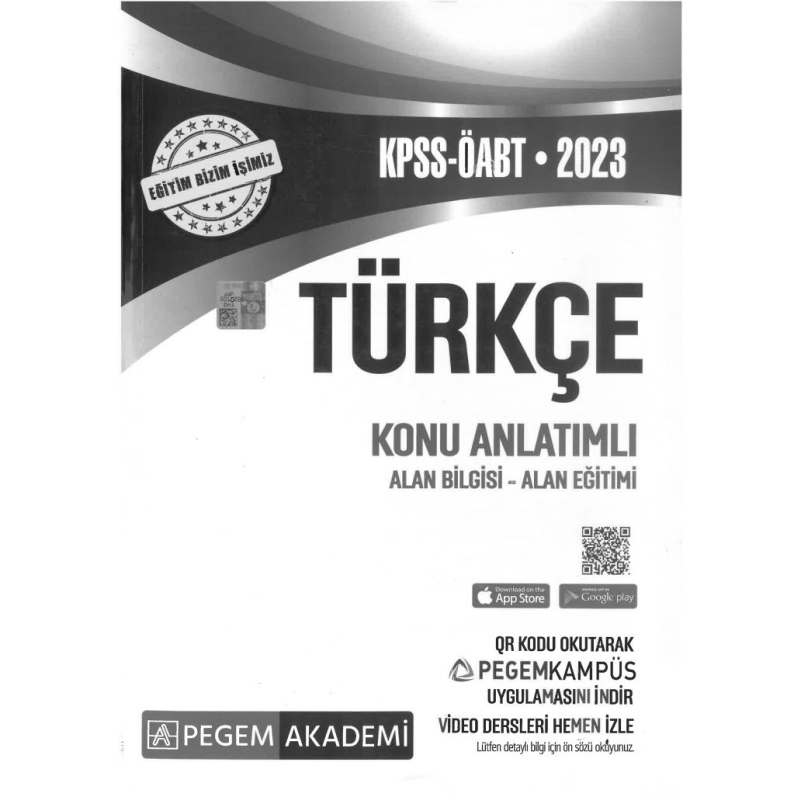 TÜRKÇE KONU ANLATIMLI ALAN BİLGİSİ - ALAN EĞİTİMİ