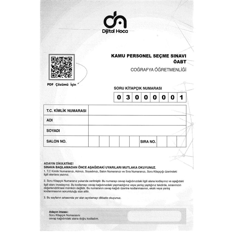 COĞRAFYA ÖĞRETMENLİĞİ 6*75 ÇÖZÜMLÜ DENEME