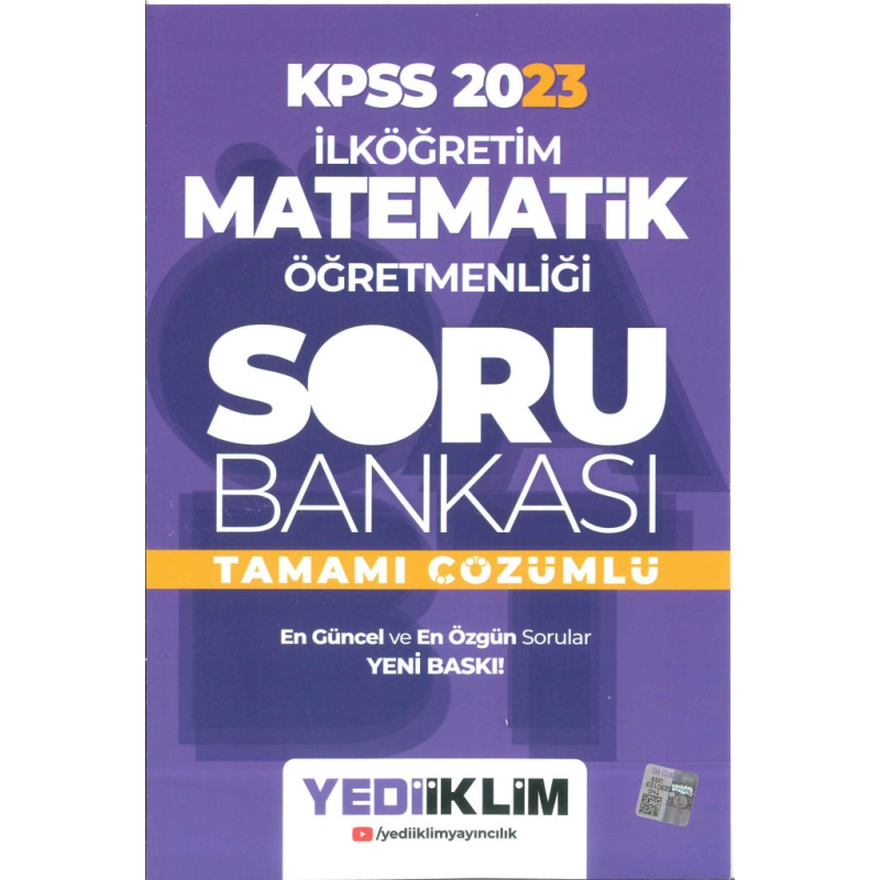 İLKÖĞRETİM MATEMATİK ÖĞRETMENLİĞİ SORU BANKASI TAMAMI ÇÖZÜMLÜ