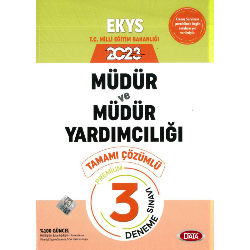 MÜDÜR VE MÜDÜR YARDIMCILIĞI PREMİUM 3 ÇÖZÜMLÜ DENEME
