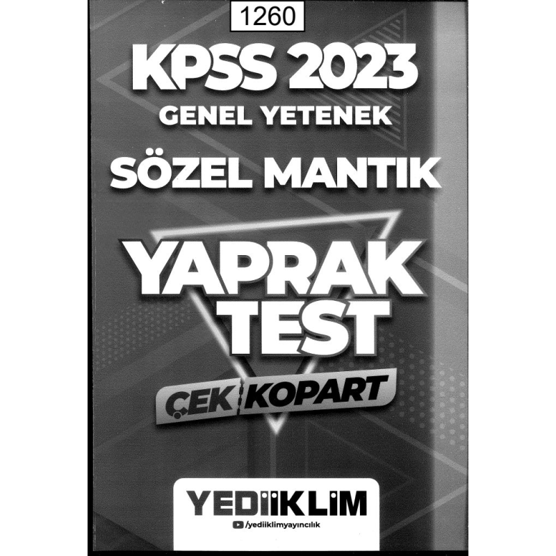 GENEL YETENEK SÖZEL MANTIK YAPRAK TEST
