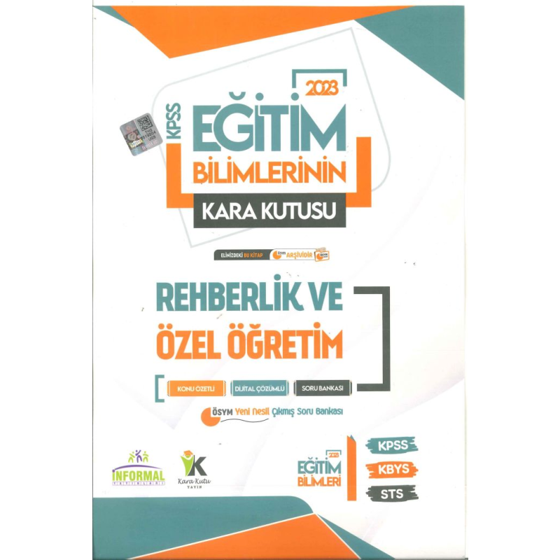 KARA KUTU REHBERLİK VE ÖZEL ÖĞRETİM KONU ÖZETLİ SORU BANKASI