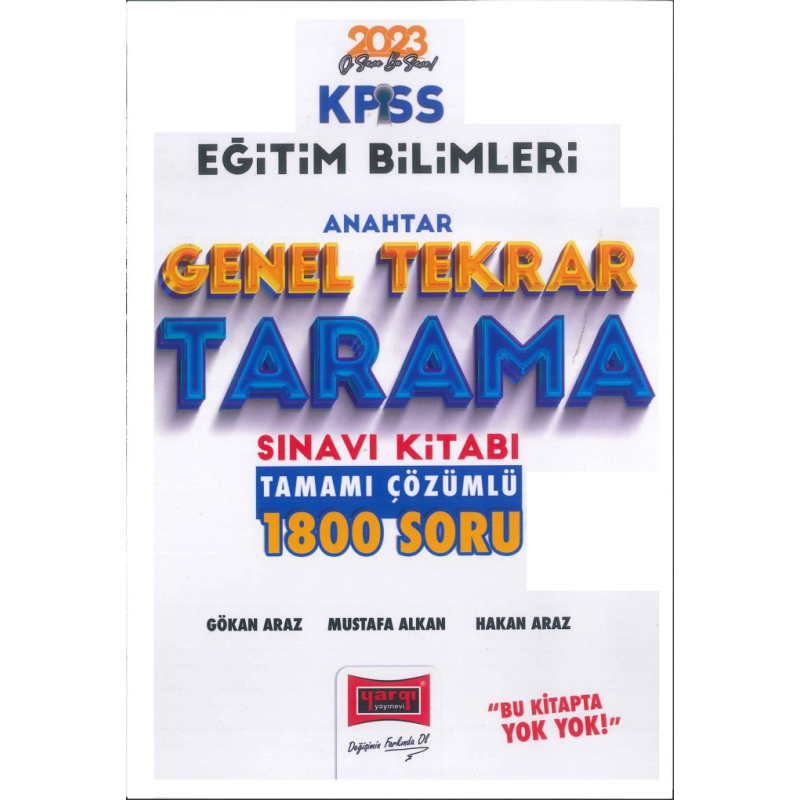 ANAHTAR GENEL TEKRAR TARAMA 1800 TAMAMI ÇÖZÜMLÜ SORU