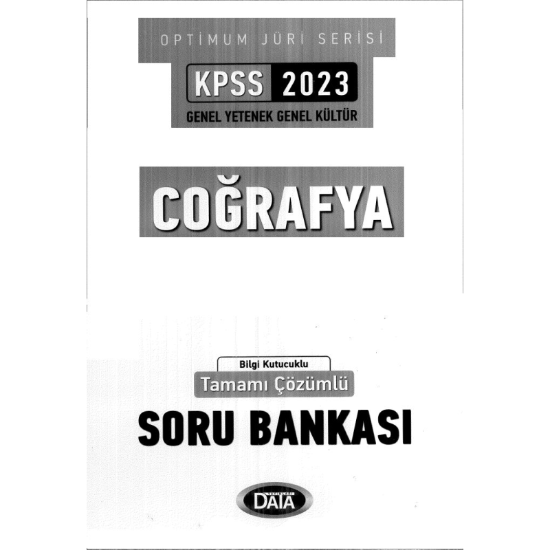 OPTİMUM JÜRİ SERİSİ COĞRAFYA ÇÖZÜMLÜ SORU BANKASI