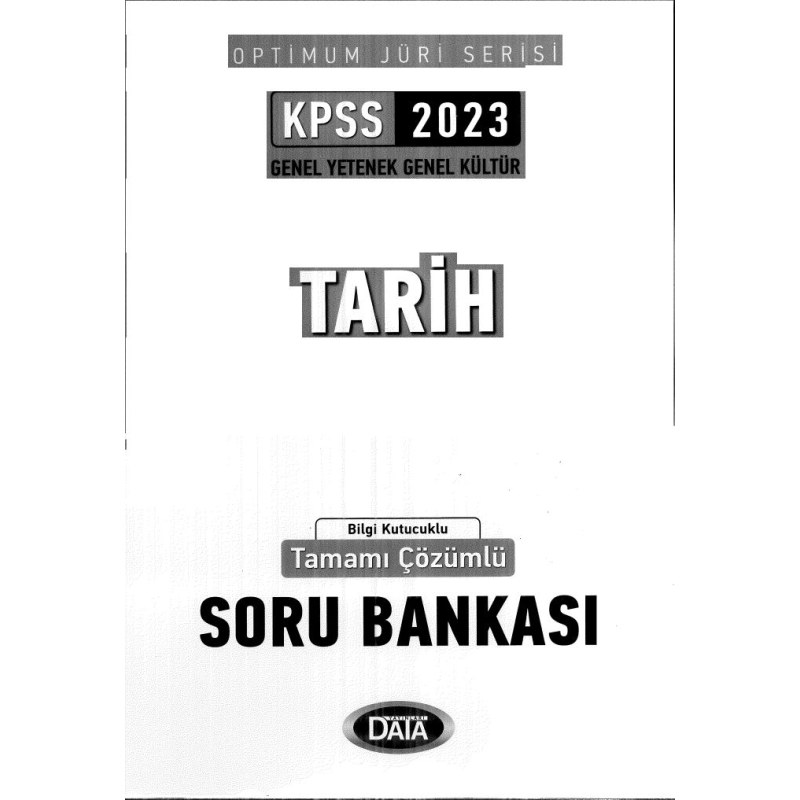 OPTİMUM JÜRİ SERİSİ TARİH TAMAMI ÇÖZÜMLÜ SORU BANKASI