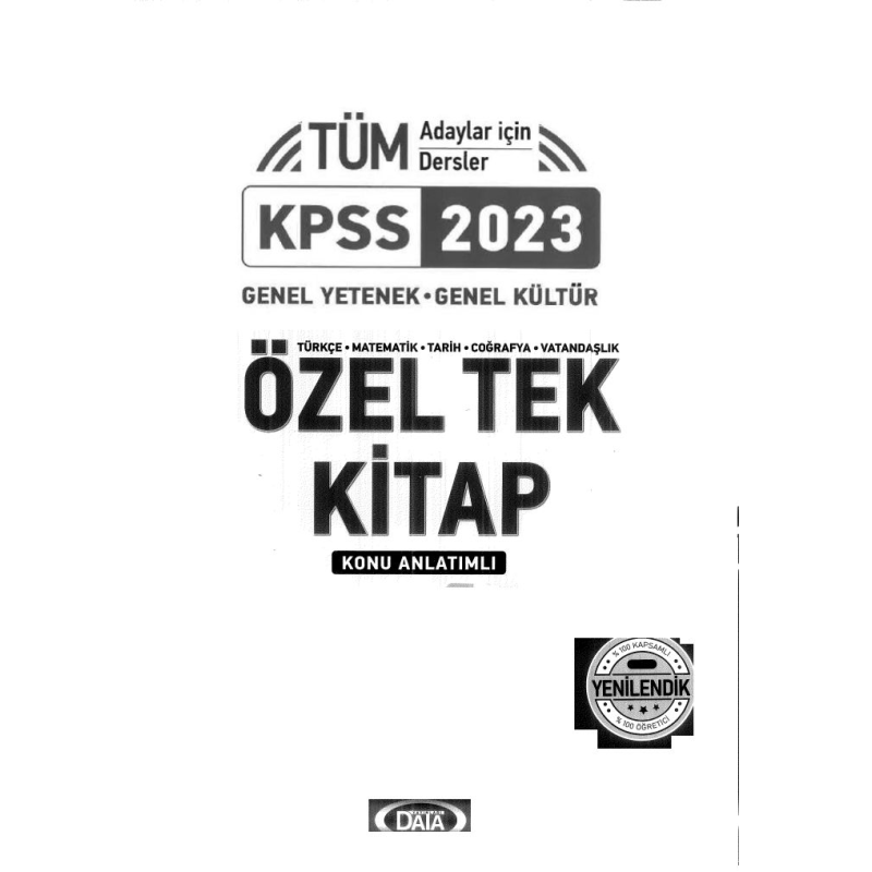 ÖZEL TEK KİTAP KONU ANLATIMLI (TÜM DERSLER)