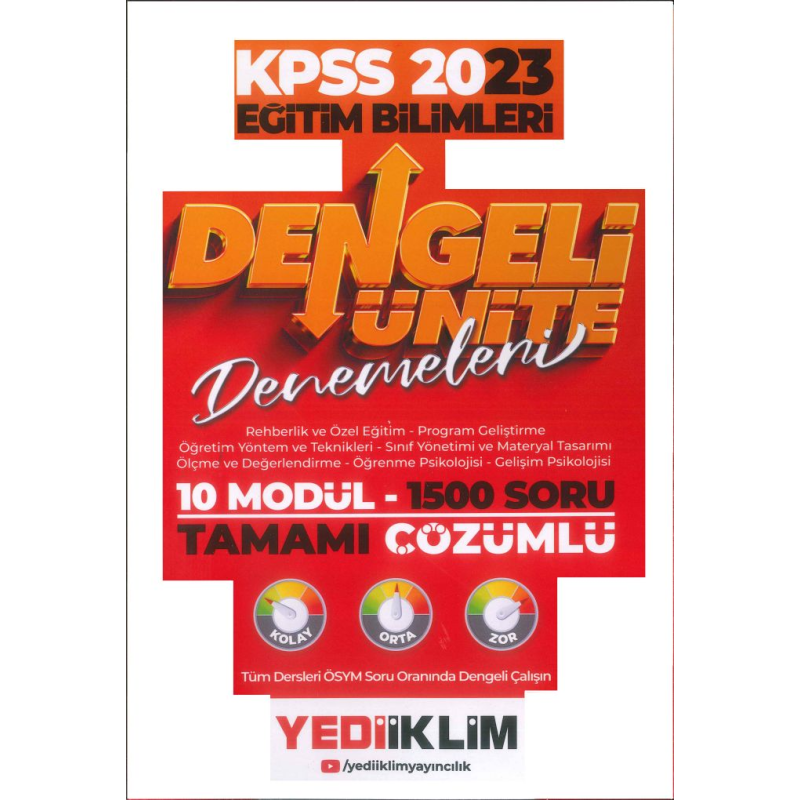DENGELİ ÜNİTE DENEMELERİ 1500 SORU TAMAMI ÇÖZÜMLÜ SORU BANKASI (10 MODÜL)