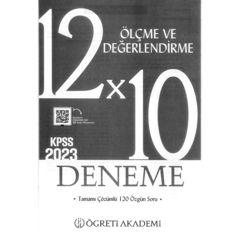 ÖLÇME VE DEĞERLENDİRME 12*10 ÇÖZÜMLÜ DENEME