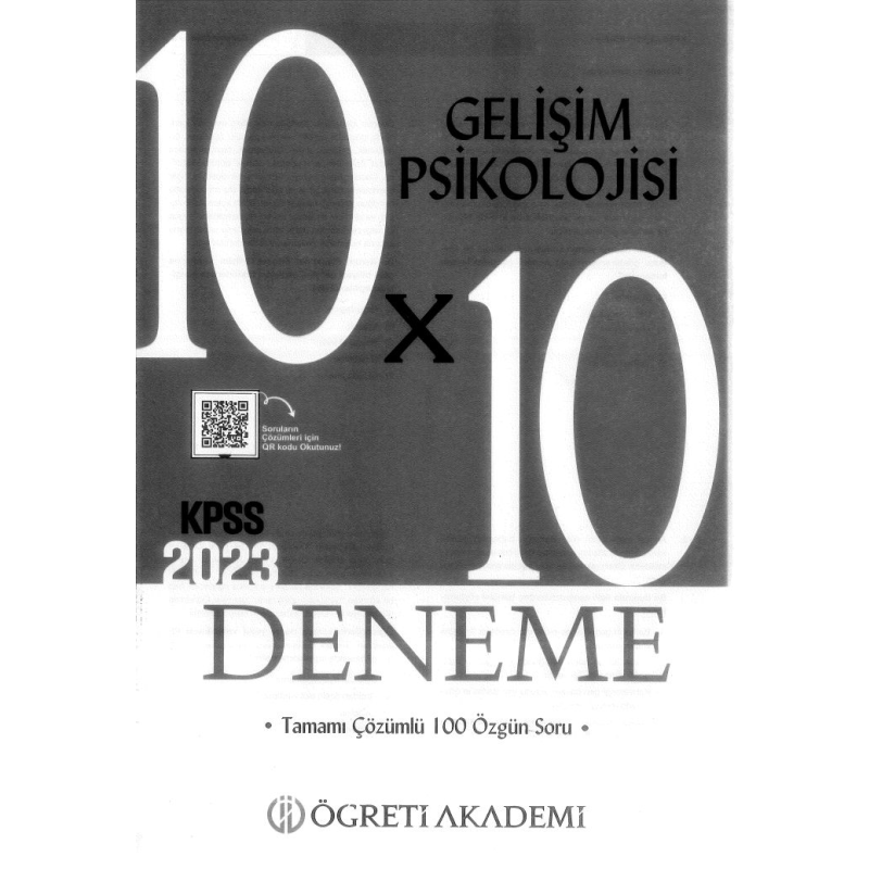 GELİŞİM PSİKOLOJİSİ 10*10 DENEME ÇÖZÜMLÜ