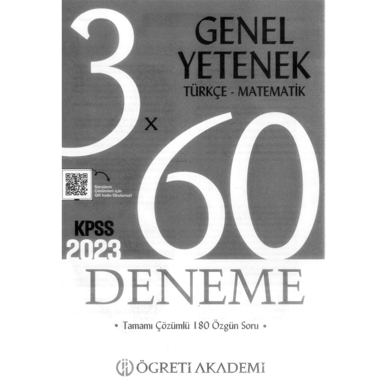 TÜRKÇE-MATEMATİK 3*60 DENEME ÇÖZÜMLÜ