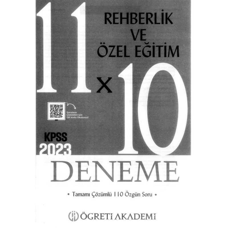 REHBERLİK VE ÖZEL EĞİTİM 11*10 DENEME ÇÖZÜMLÜ